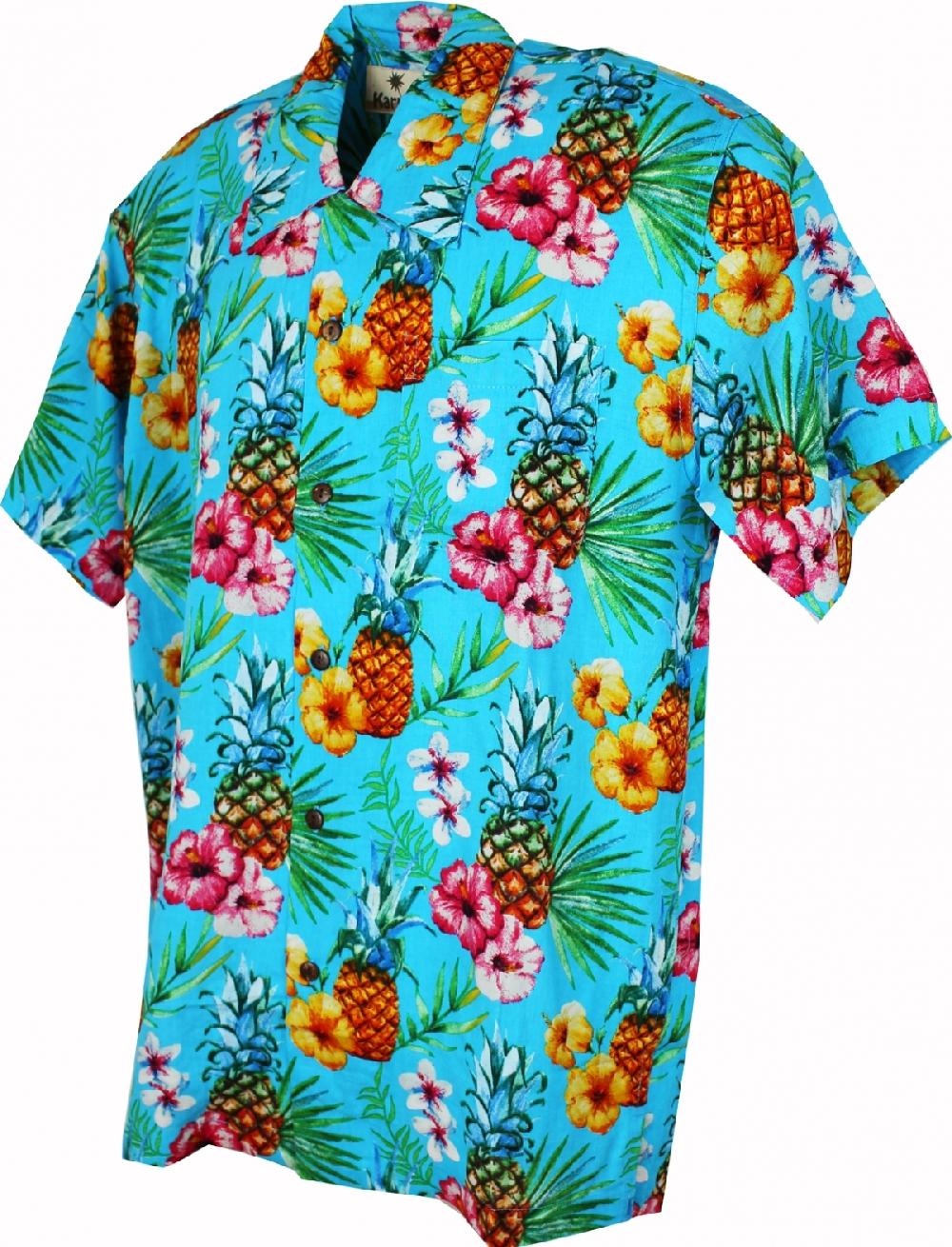 karmakula Pineapple Turquoise - Hawaiian Shirt