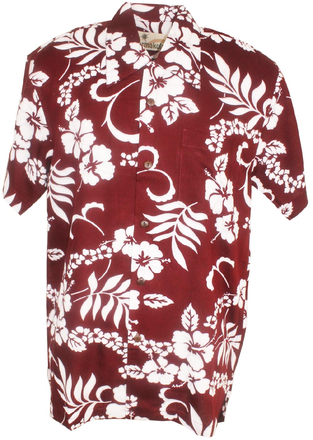 karmakula Waikiki Dark Red - Hawaiian Shirt