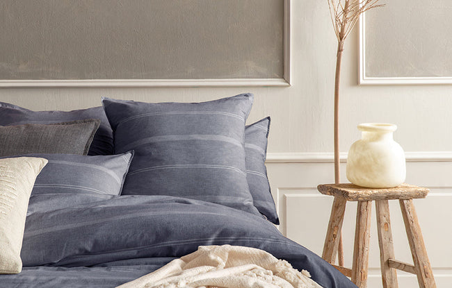 Kas Australia Balmoral Navy Euro Pillowcase