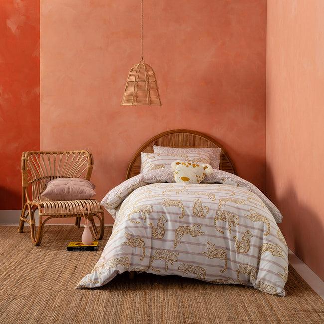 kas australia Lazy Leopard Kids Quilt Cover Set