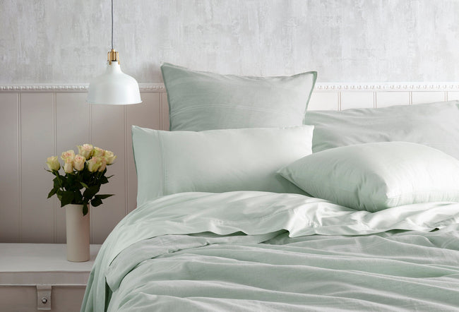 Kas Australia Pure 500 TC Egyptian Cotton Sage Sheet Set