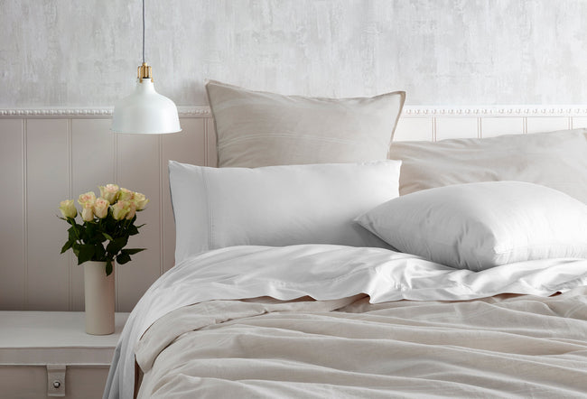 Kas Australia Pure 500 TC Egyptian Cotton White Sheet Set