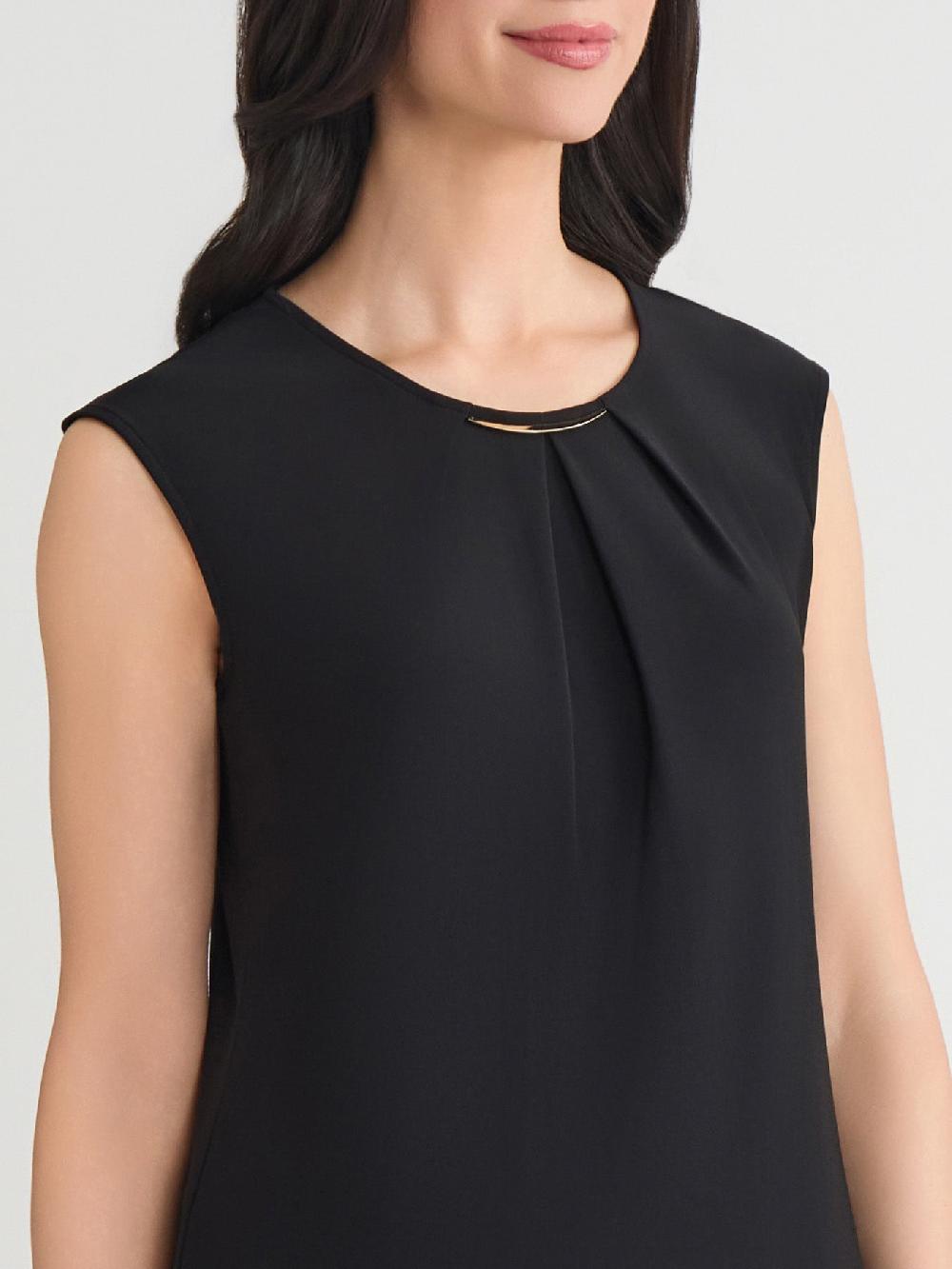 Kasper Delicate Hardware Pleat Neck Top Everyday Knit