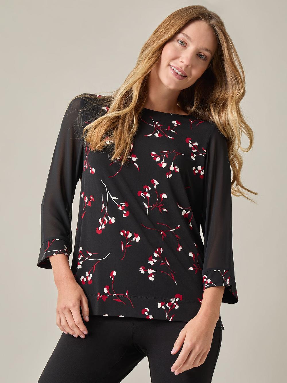 kasper Banded Cuff Blouse Everyday Knit