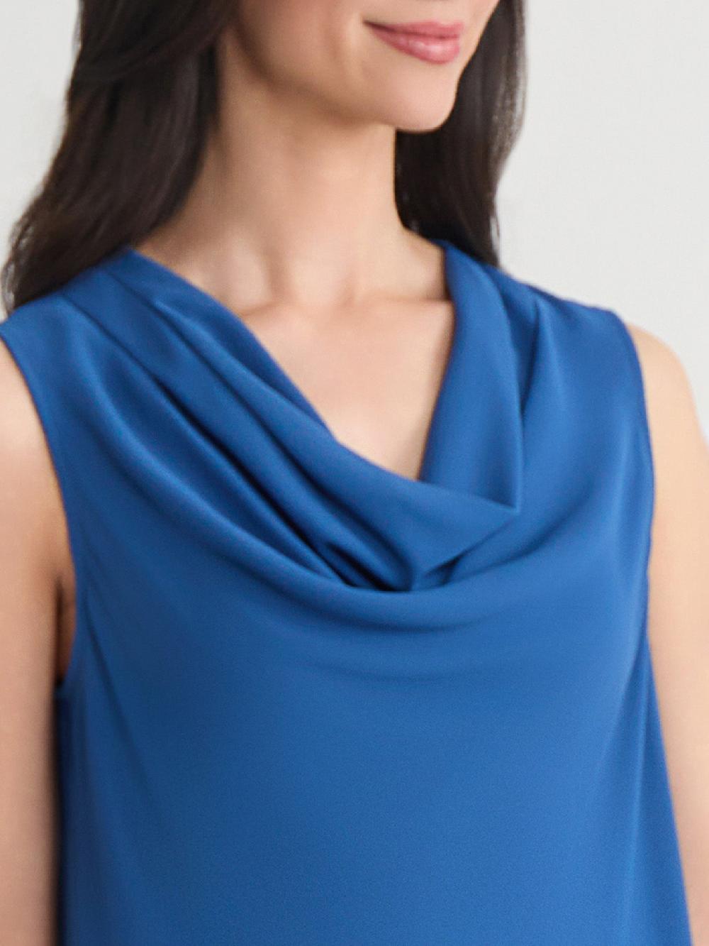 Kasper Cap Sleeve Cowl Neck Top Classic Drape