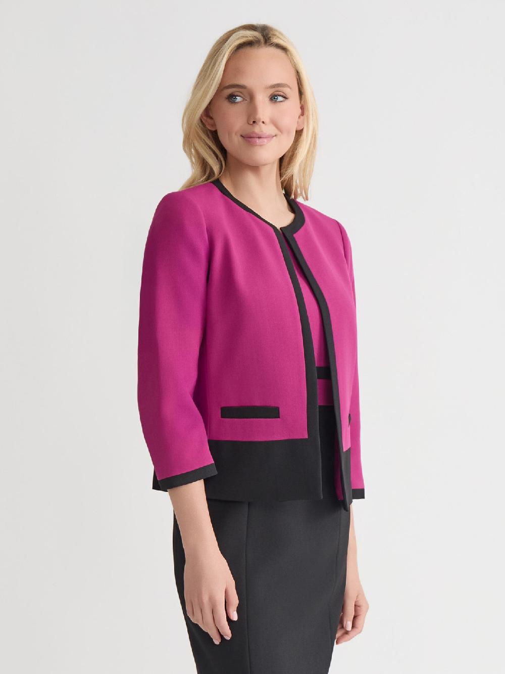 Kasper Colorblock Jacket Iconic Stretch Crepe