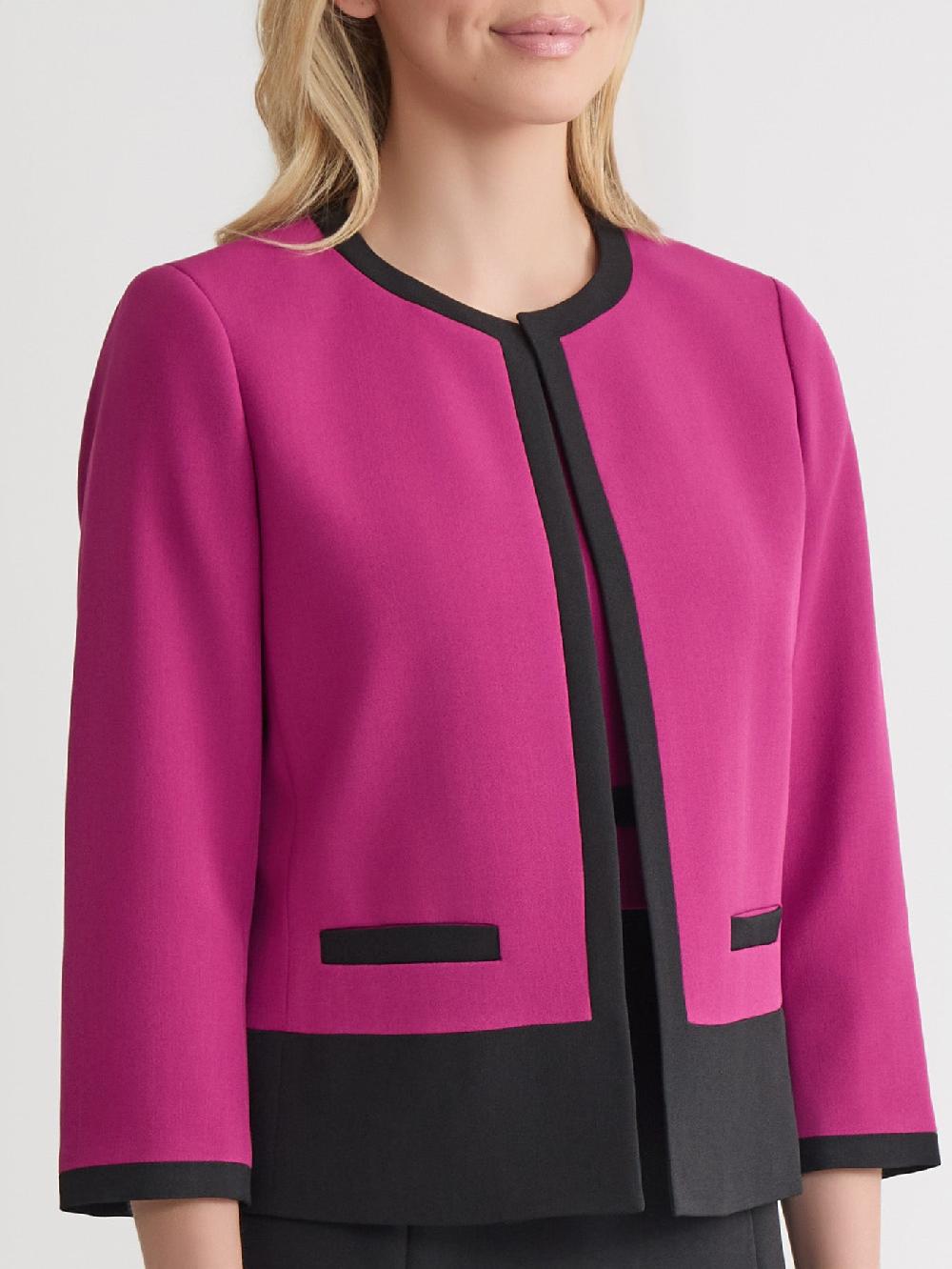 Kasper Colorblock Jacket Iconic Stretch Crepe
