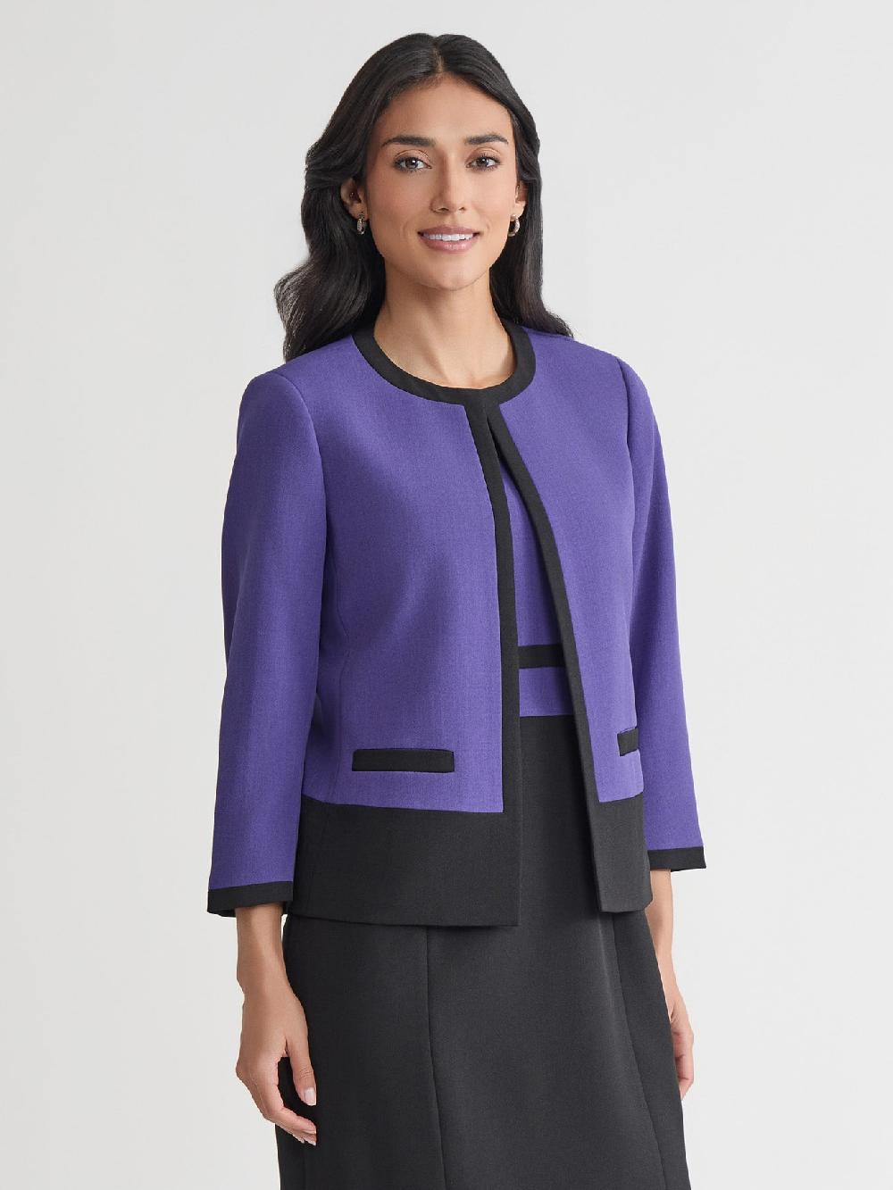Kasper Colorblock Jacket Iconic Stretch Crepe
