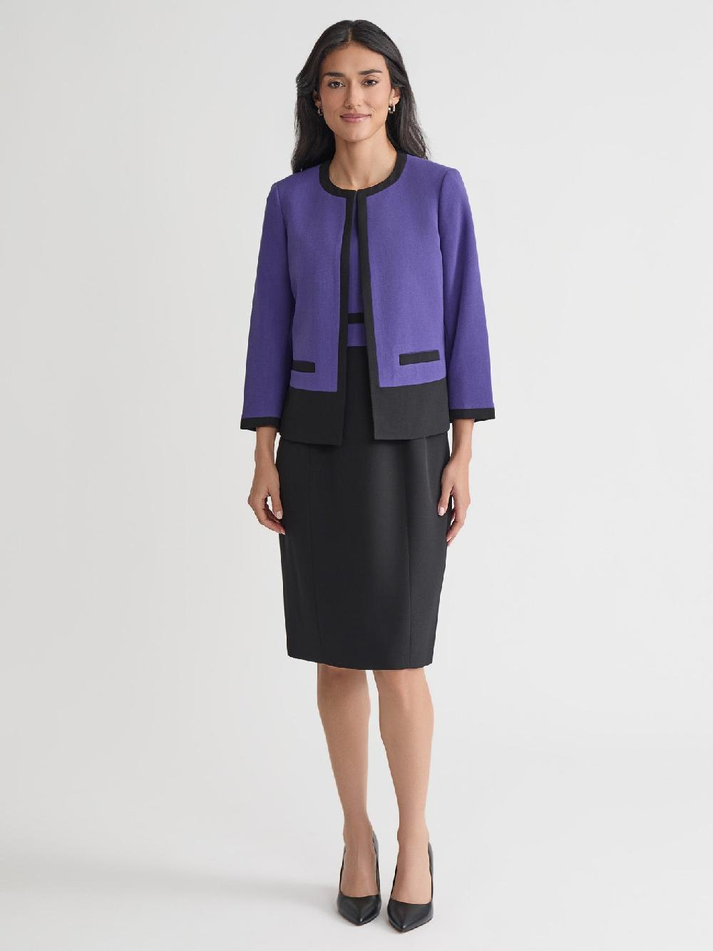 Kasper Colorblock Jacket Iconic Stretch Crepe