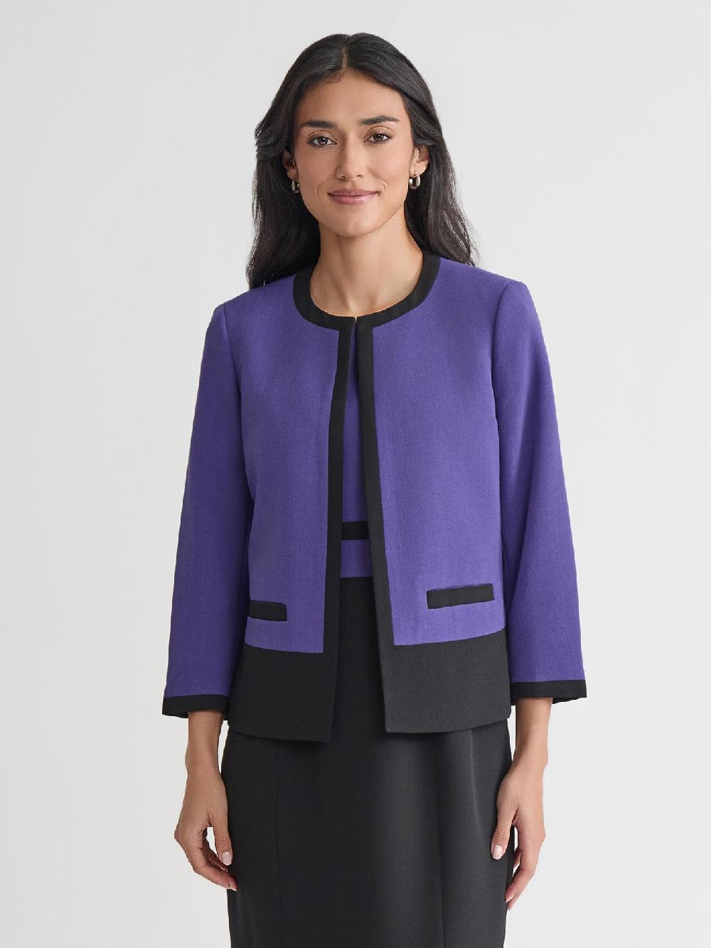 kasper Colorblock Jacket Iconic Stretch Crepe