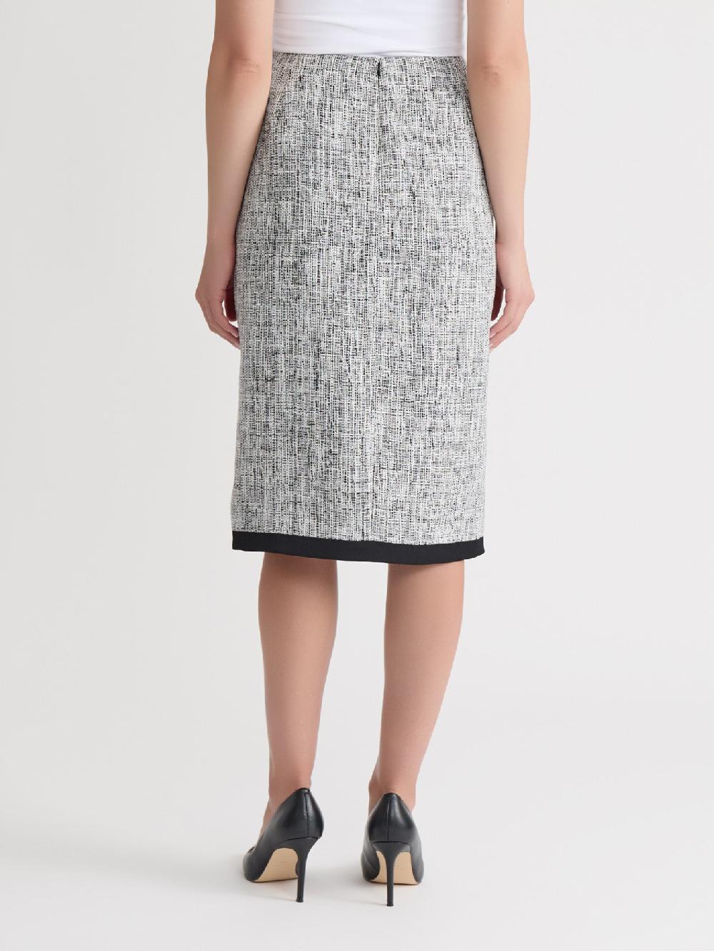 Kasper Colorblock Skimmer Skirt Tweed