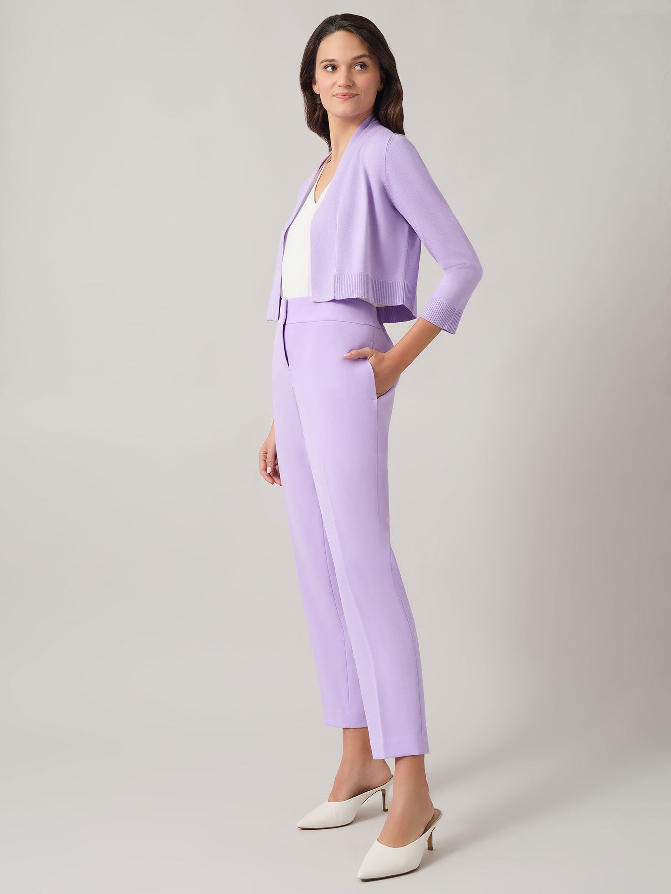 Kasper Cropped Cardigan