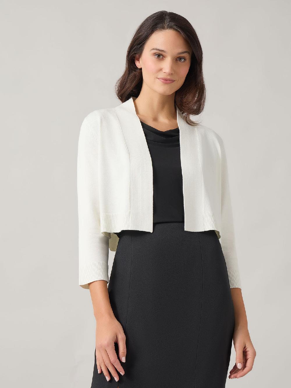 kasper Cropped Cardigan