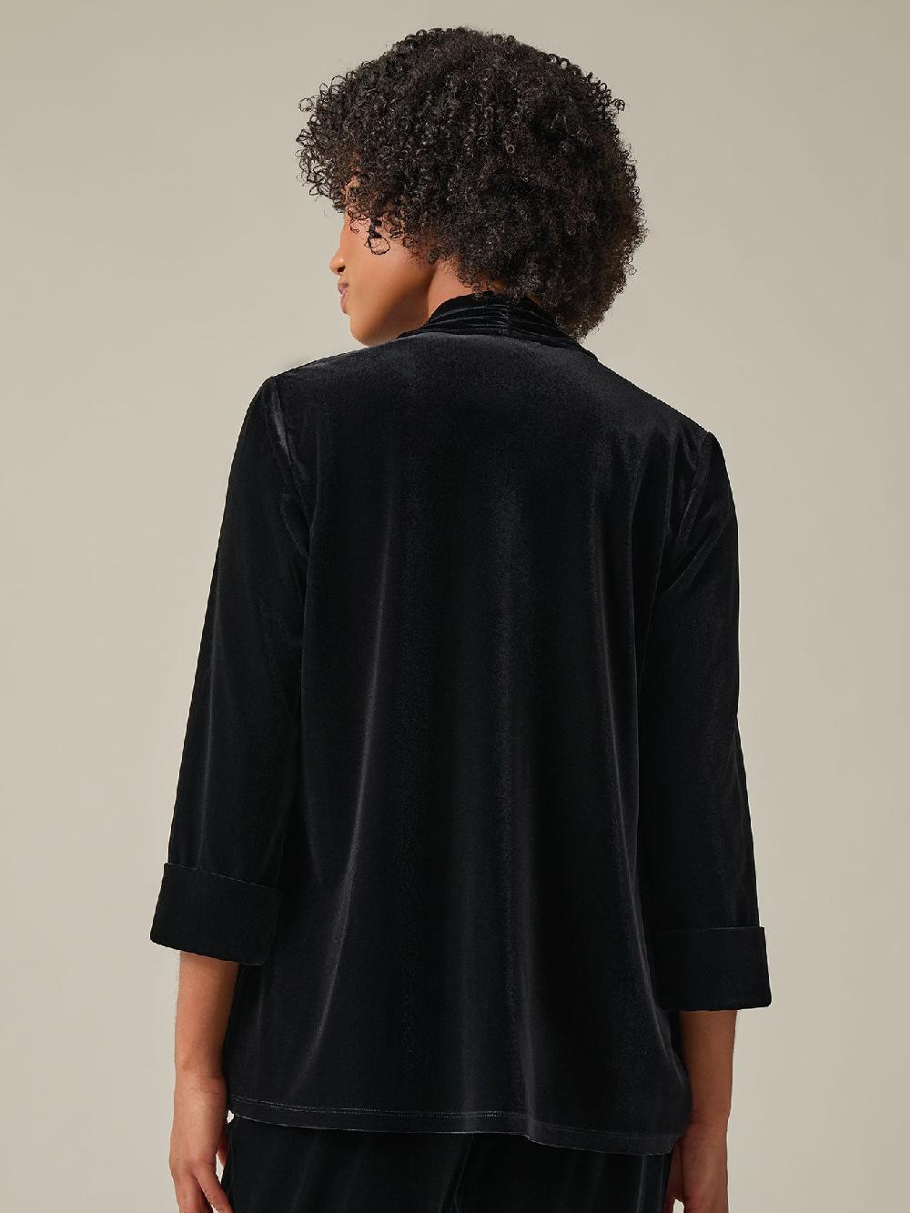 Kasper Cuffed Sleeve Cardigan Velvet