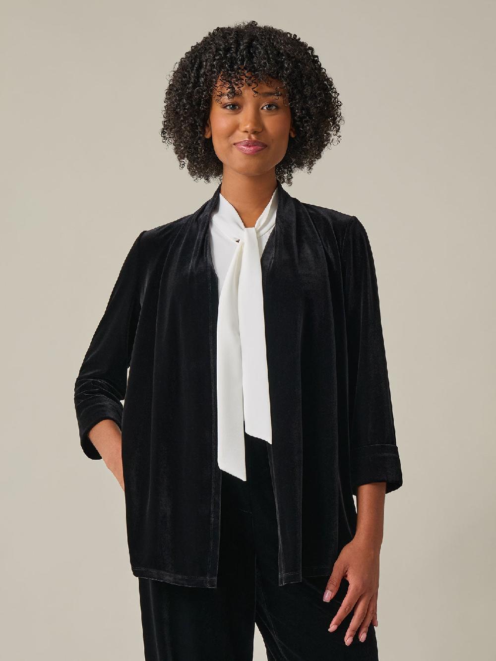 kasper Cuffed Sleeve Cardigan Velvet