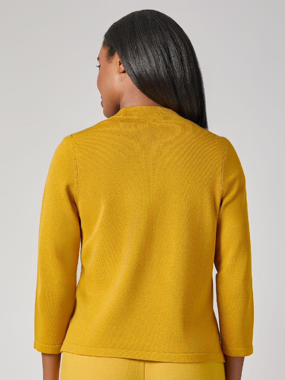 Kasper Diagonal Stitch Short Cardigan Cotton Blend