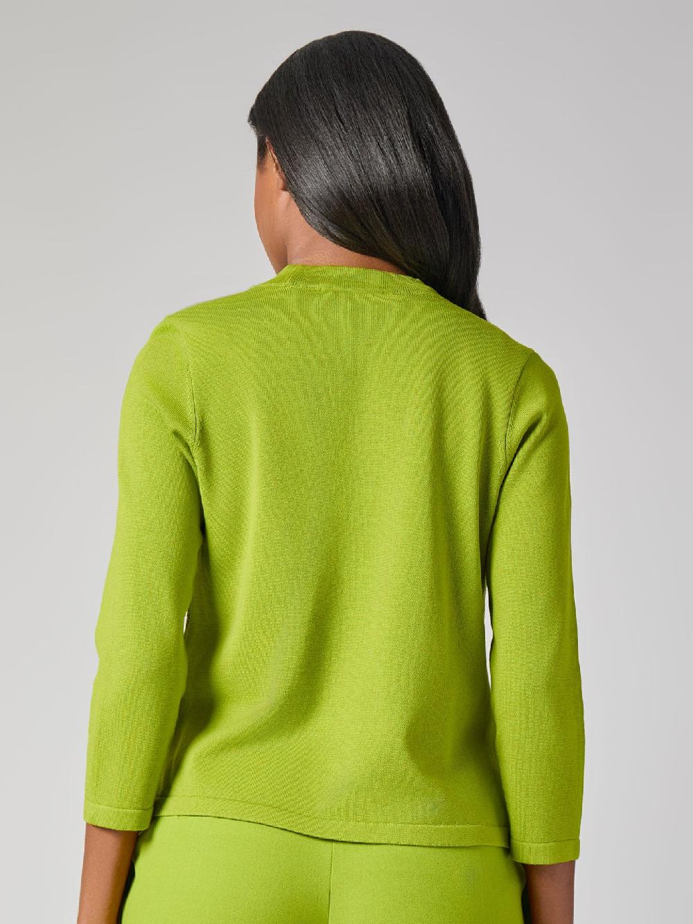 Kasper Diagonal Stitch Short Cardigan Cotton Blend