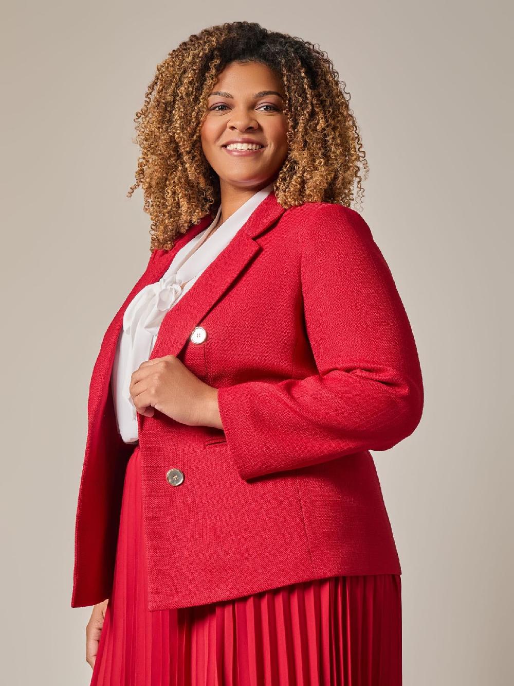 Kasper Double Breasted Jacket Crimson