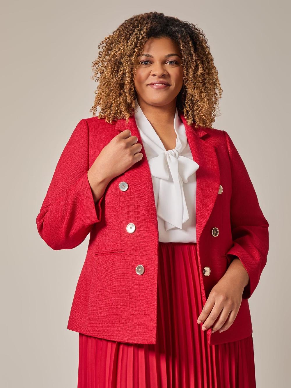 kasper Double Breasted Jacket Crimson