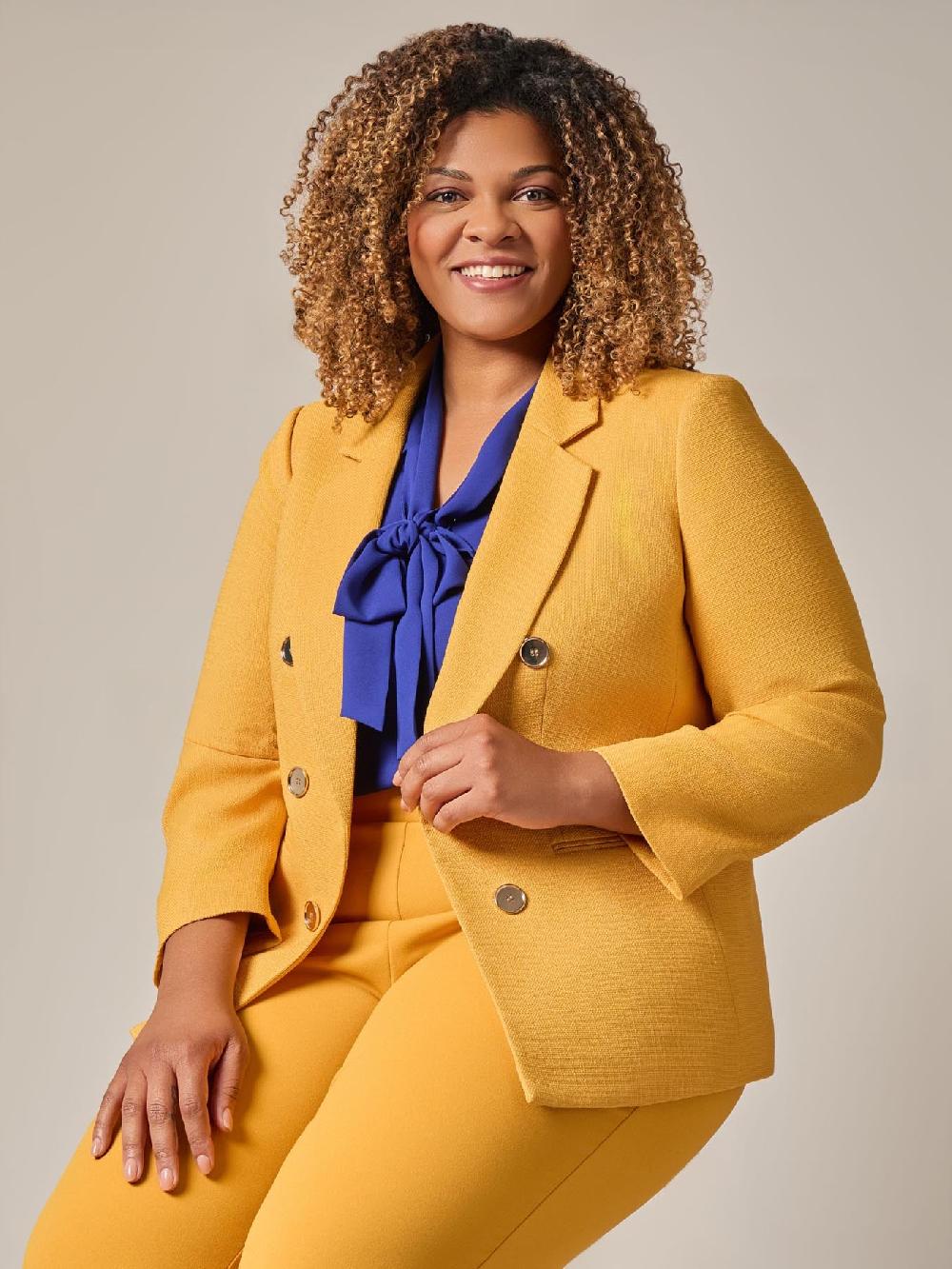 Kasper Double Breasted Jacket Gold Signature