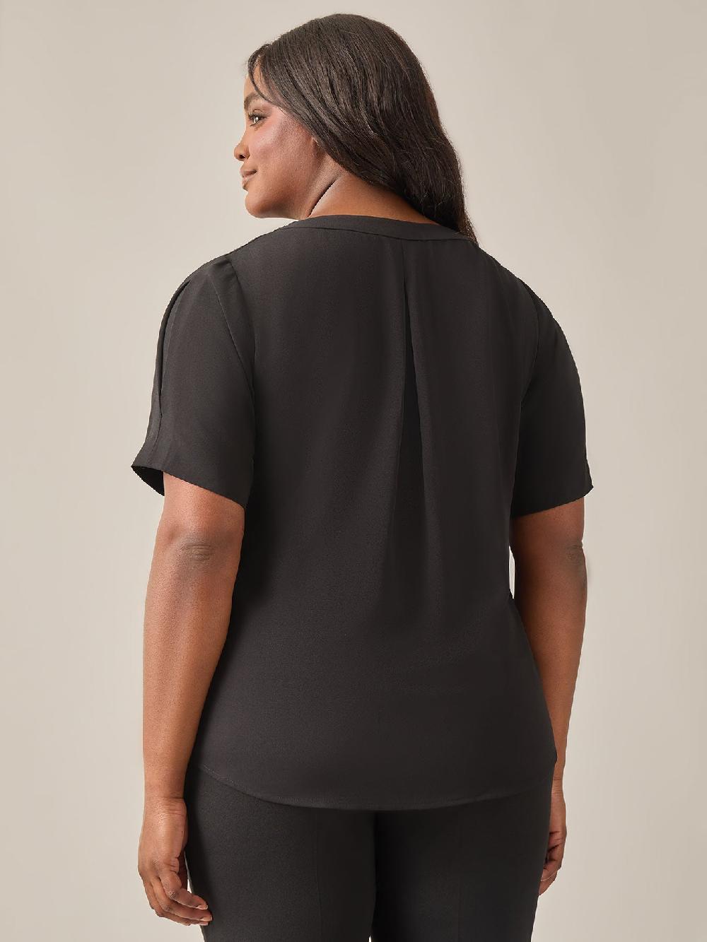 Kasper Everyday V-Neck Blouse Black