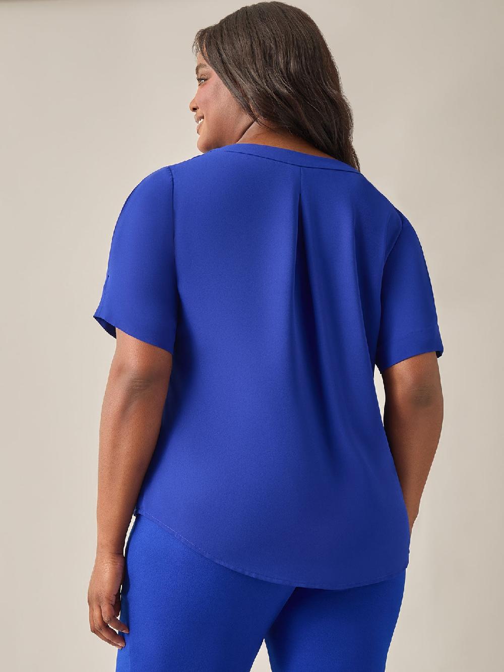 Kasper Everyday V-Neck Blouse Royal Signature