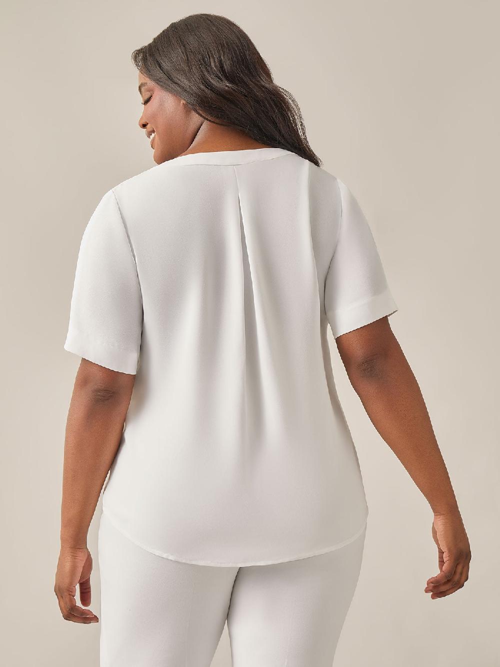 Kasper Everyday V-Neck Blouse White