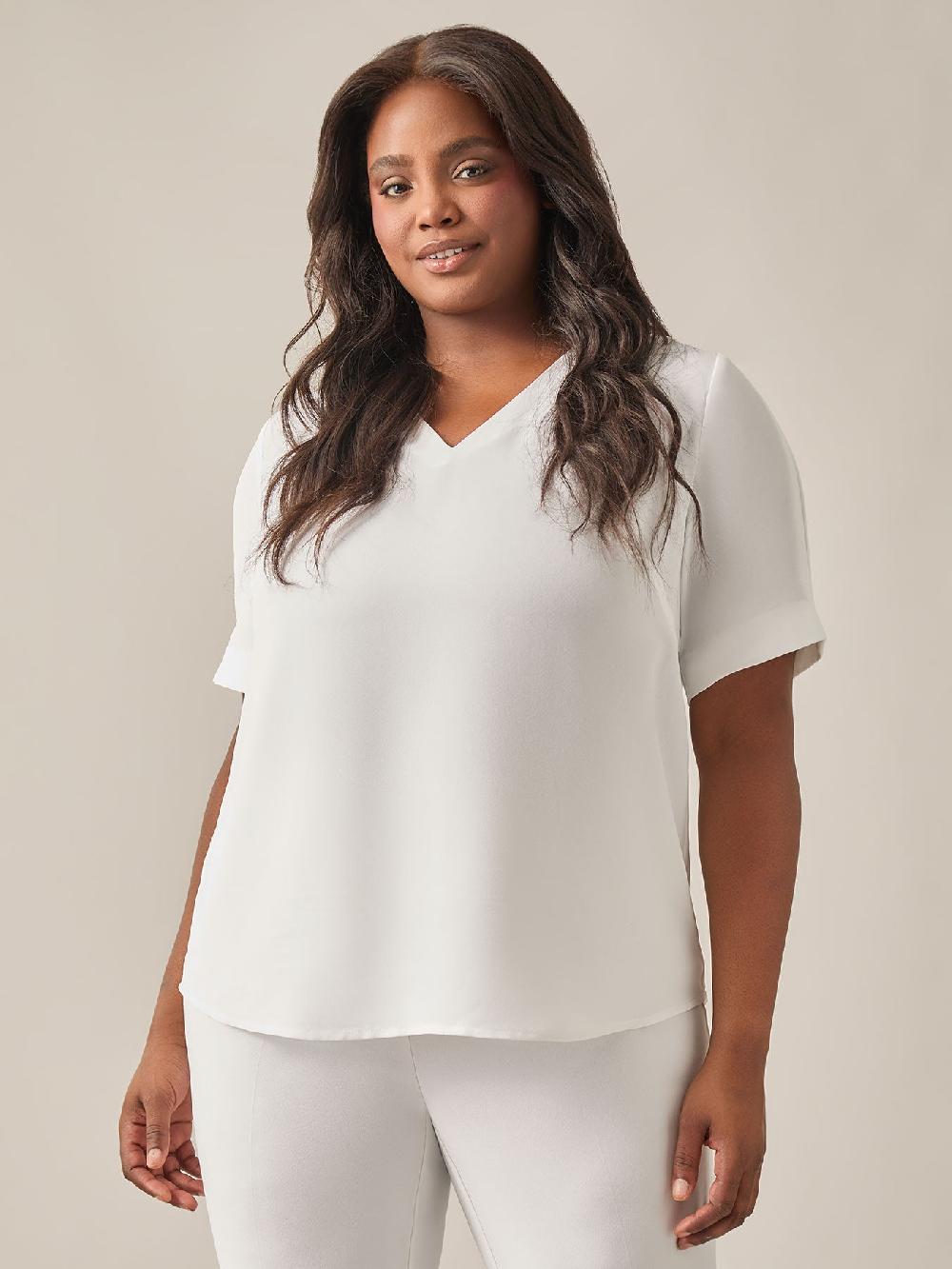 kasper Everyday V-Neck Blouse White