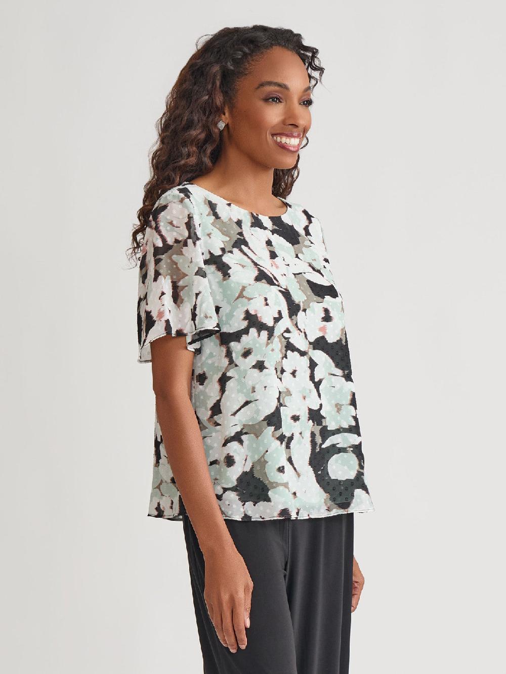 Kasper Flare Sleeve Blouse Soft Drape