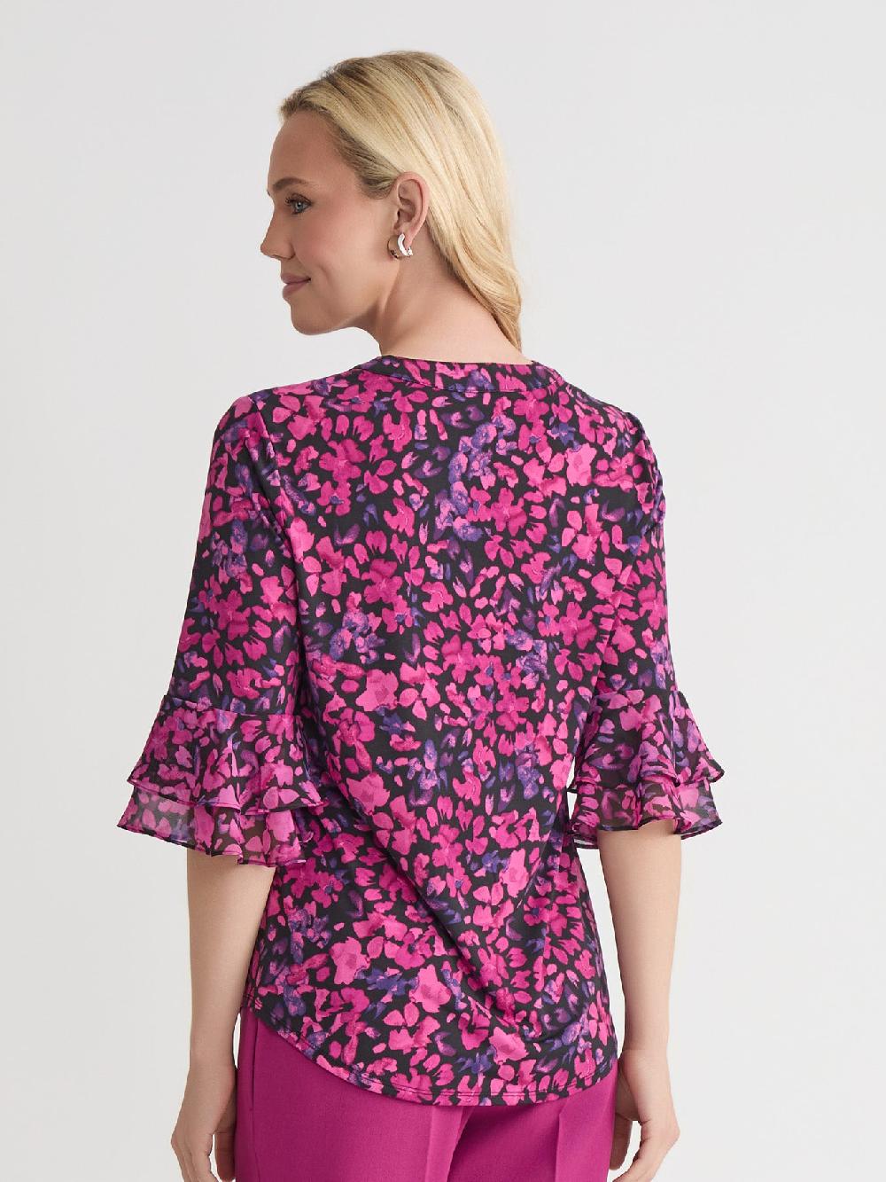 Kasper Flutter Sleeve Blouse Everyday Knit