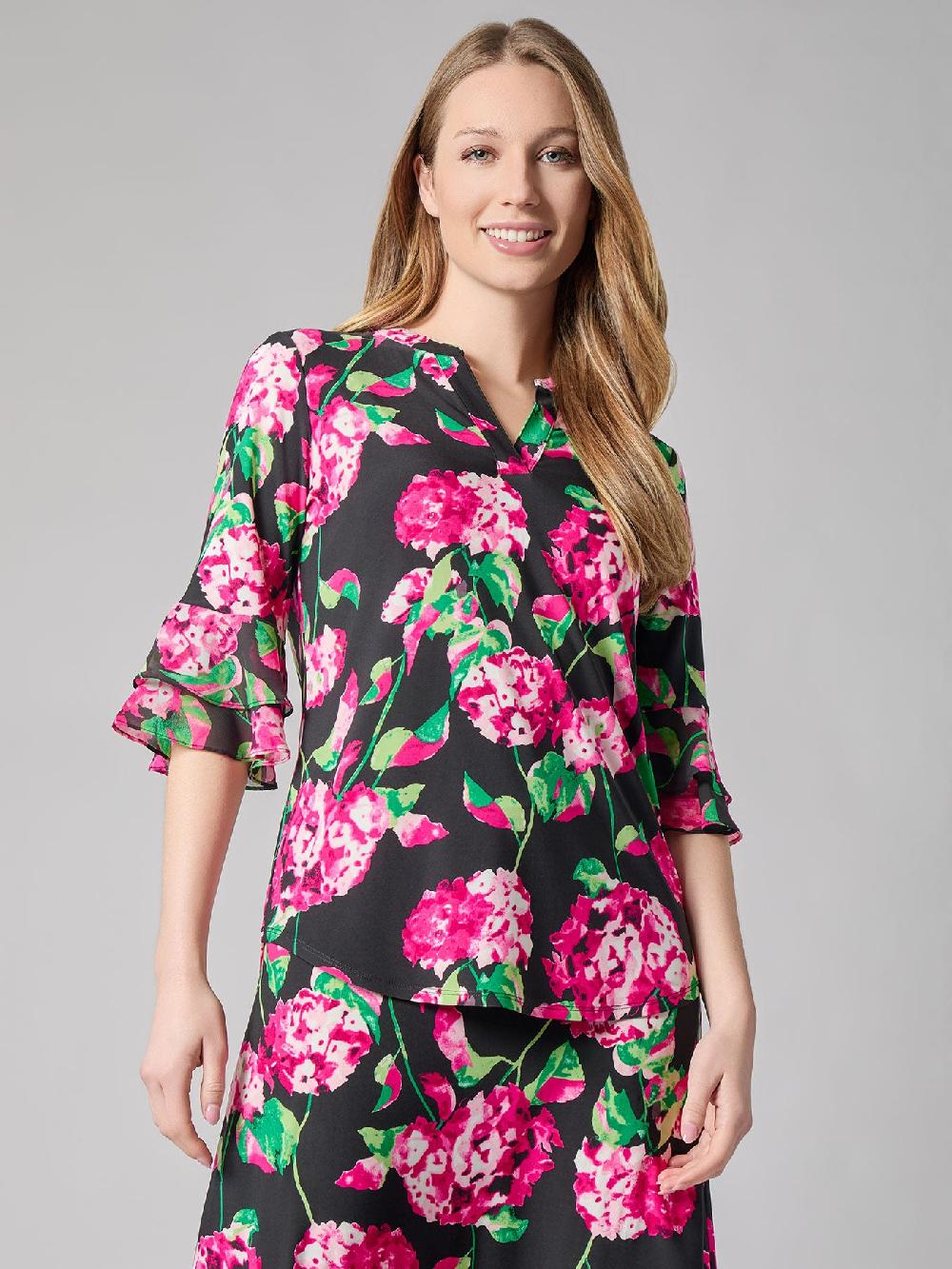 kasper Flutter Sleeve Blouse Everyday Knit