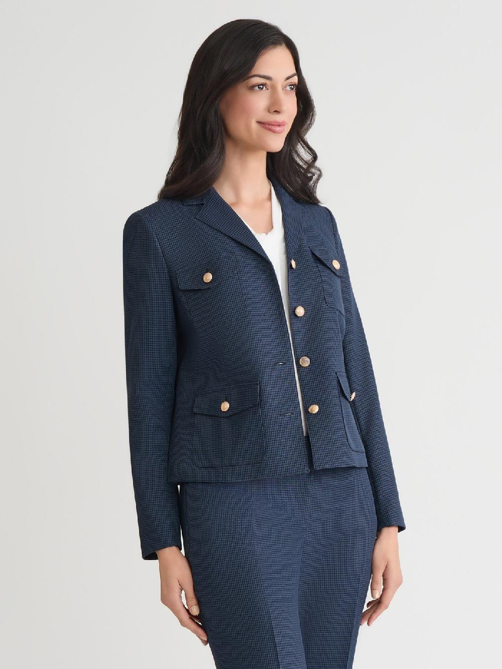 Kasper Four Pocket Jacket Mini Check