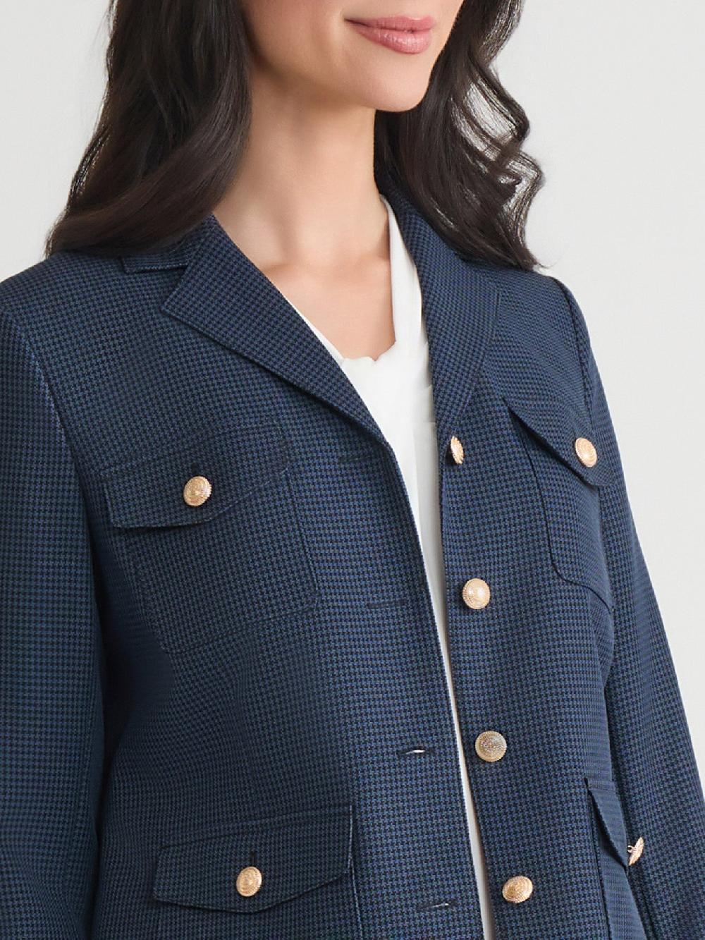 Kasper Four Pocket Jacket Mini Check