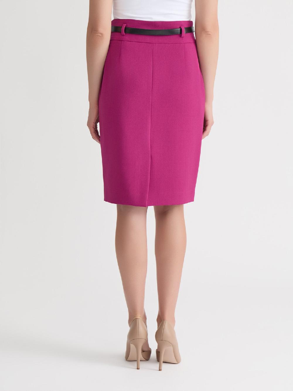 Kasper High-Rise Belted Skirt Iconic Stretch Crepe