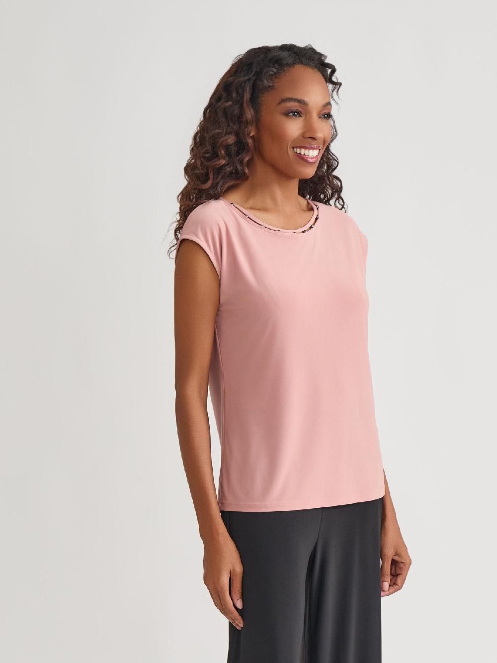 Kasper Jeweled Neck Top Everyday Knit