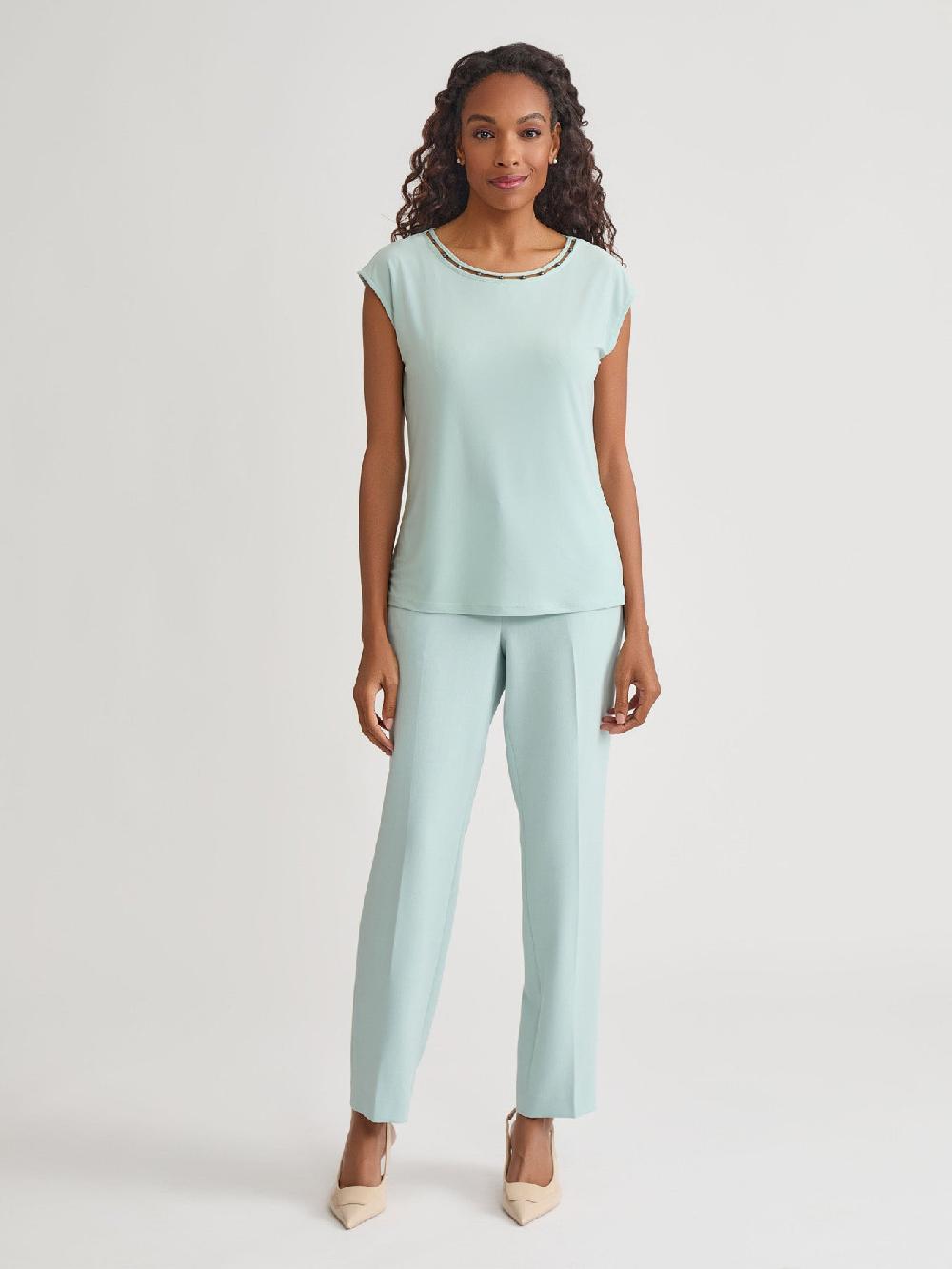 Kasper Jeweled Neck Top Everyday Knit