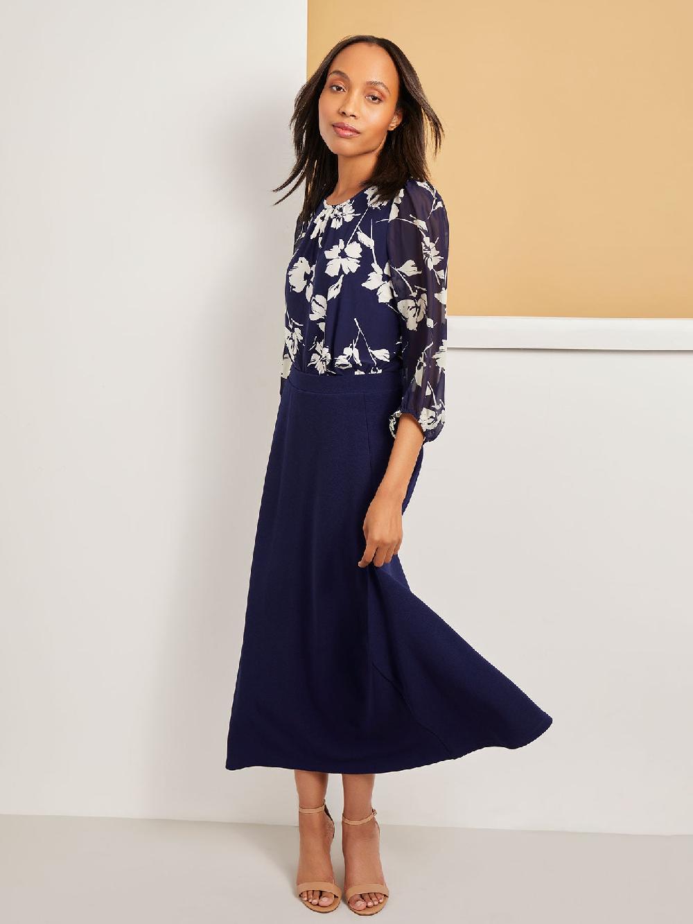 Kasper Kate Skirt Iconic Stretch Crosshatch