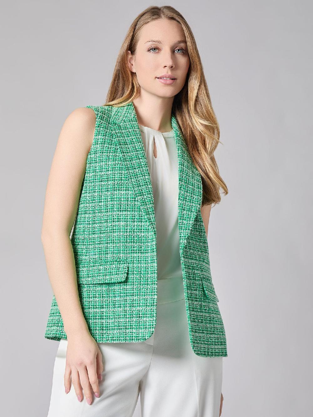 Kasper Notch Collar Vest Tweed