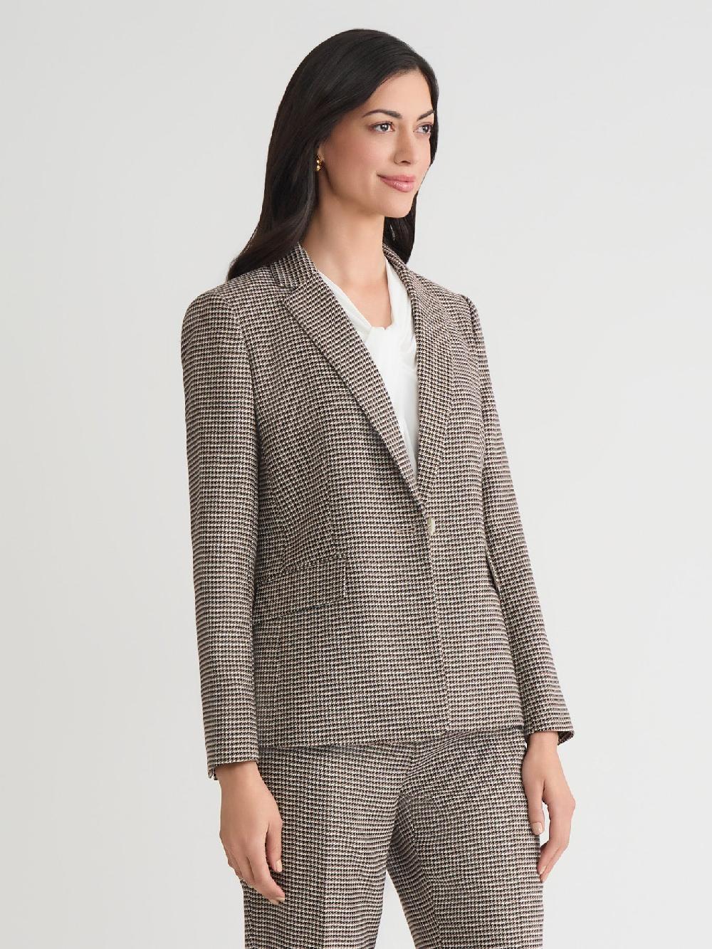 Kasper One Button Jacket Houndstooth
