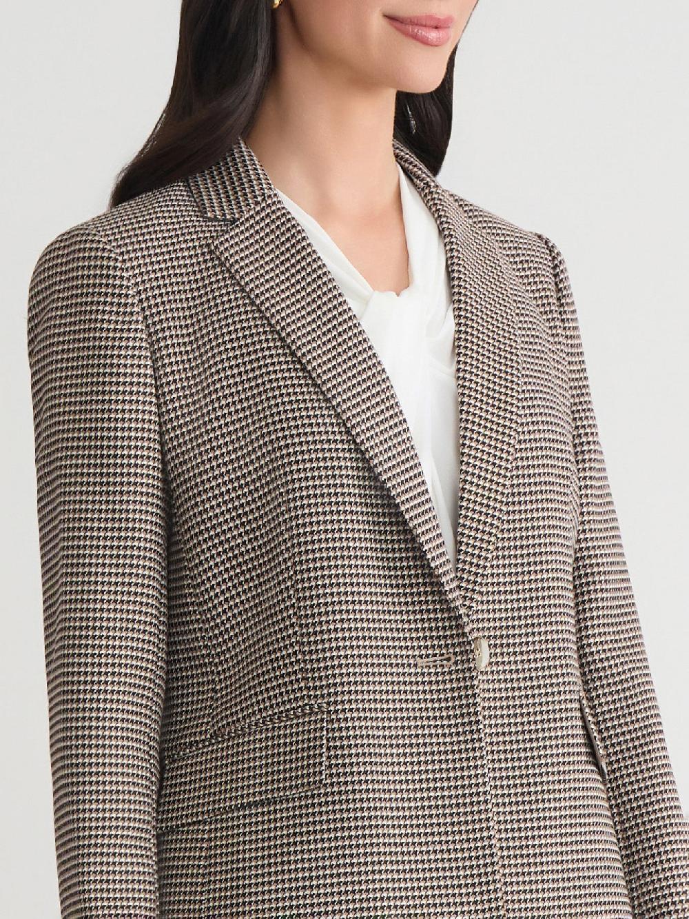 Kasper One Button Jacket Houndstooth