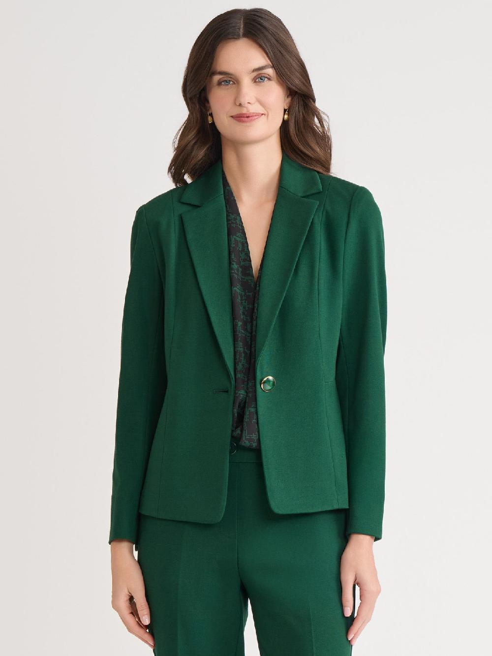 kasper One Button Jacket Iconic Stretch Crepe