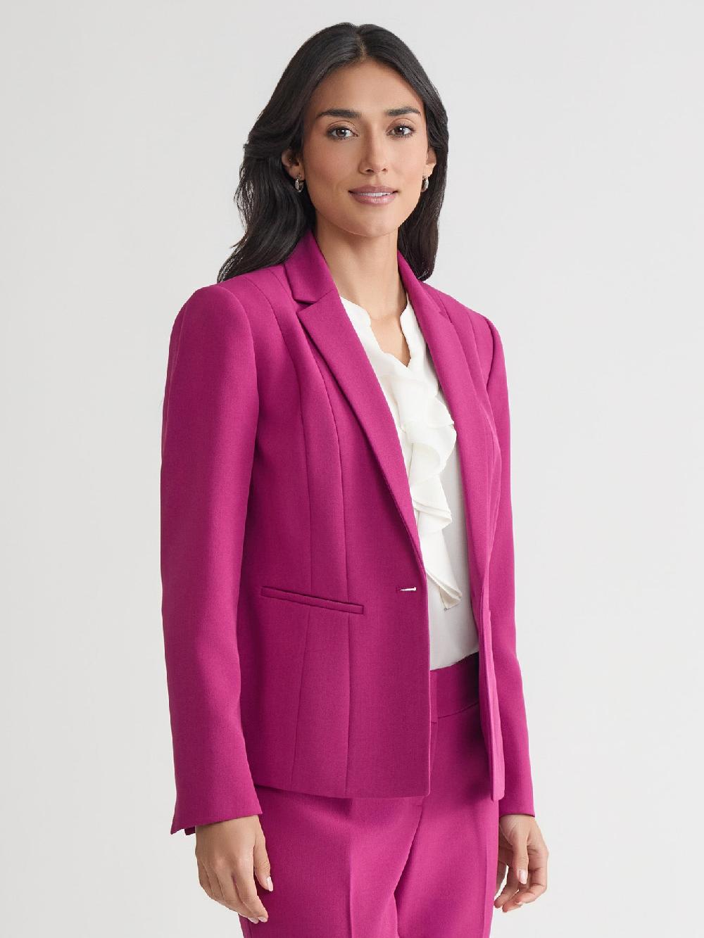 Kasper One Button Jacket Iconic Stretch Crepe