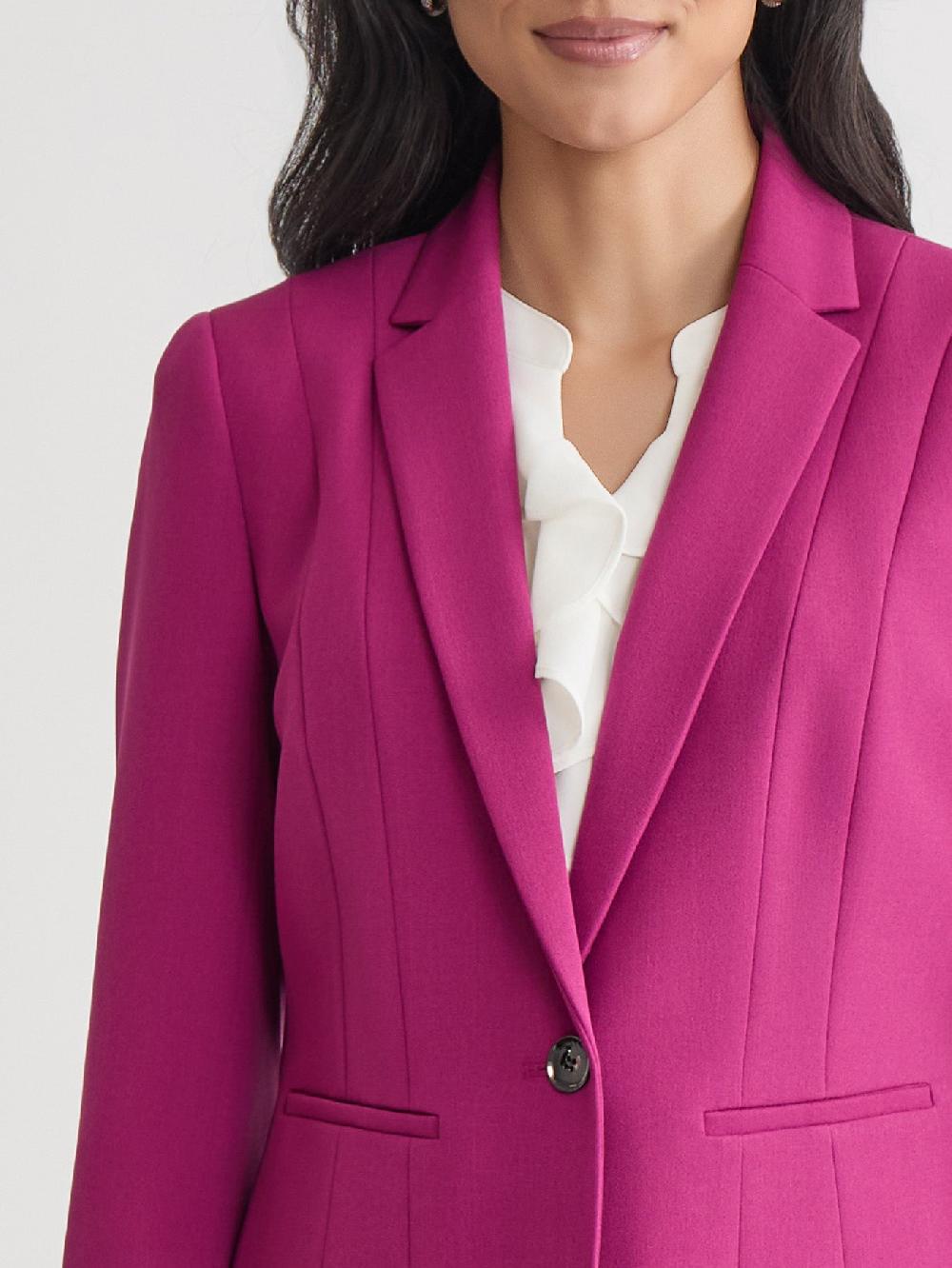 Kasper One Button Jacket Iconic Stretch Crepe