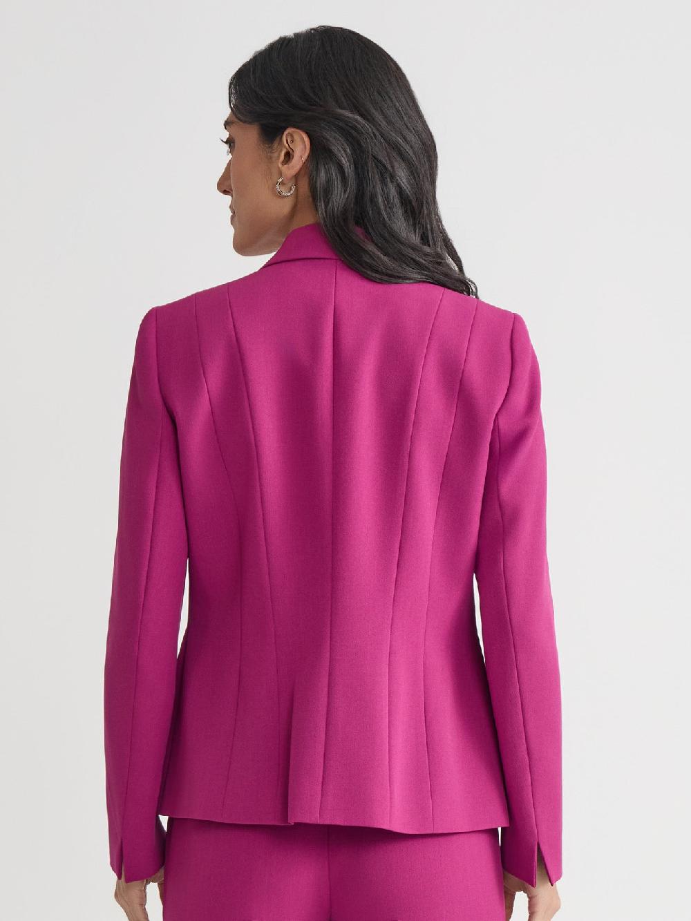 Kasper One Button Jacket Iconic Stretch Crepe