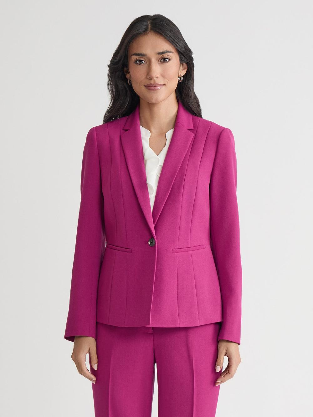 kasper One Button Jacket Iconic Stretch Crepe