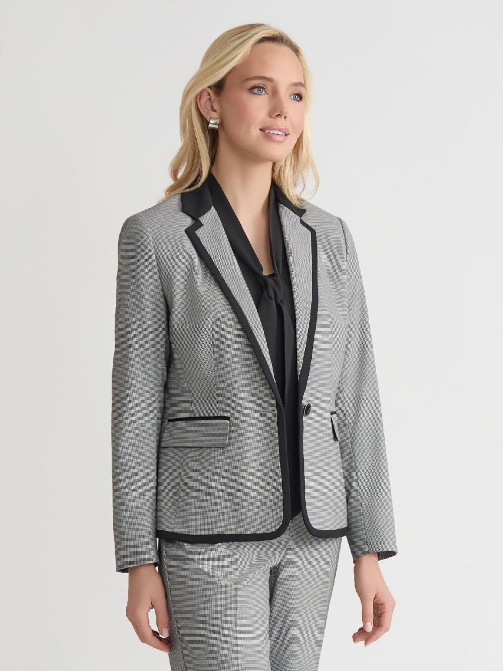 Kasper One Button Jacket Iconic Stretch Crepe