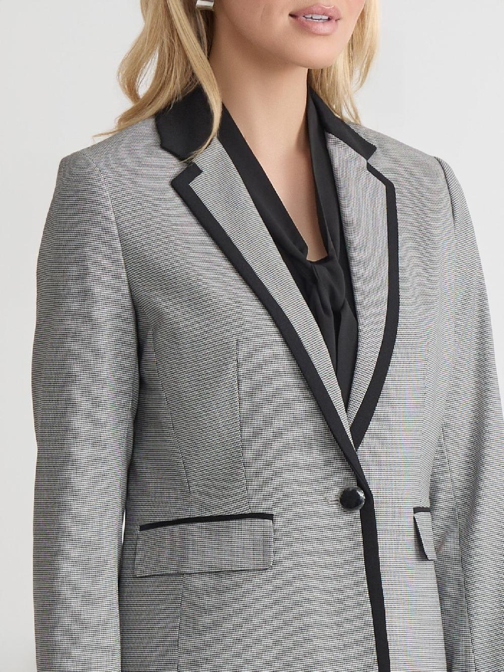 Kasper One Button Jacket Iconic Stretch Crepe