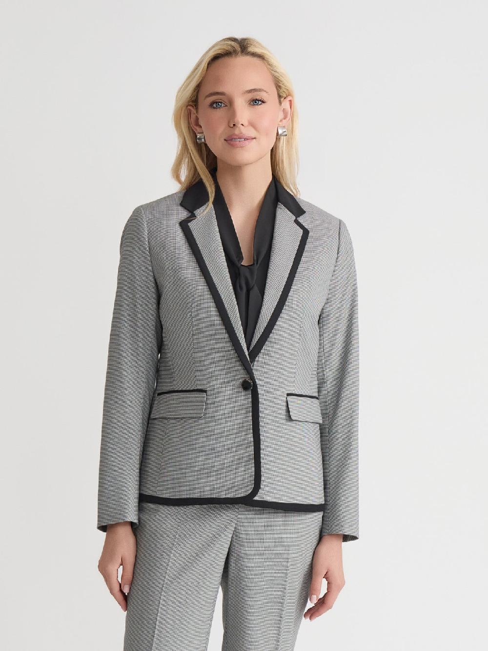 kasper One Button Jacket Iconic Stretch Crepe