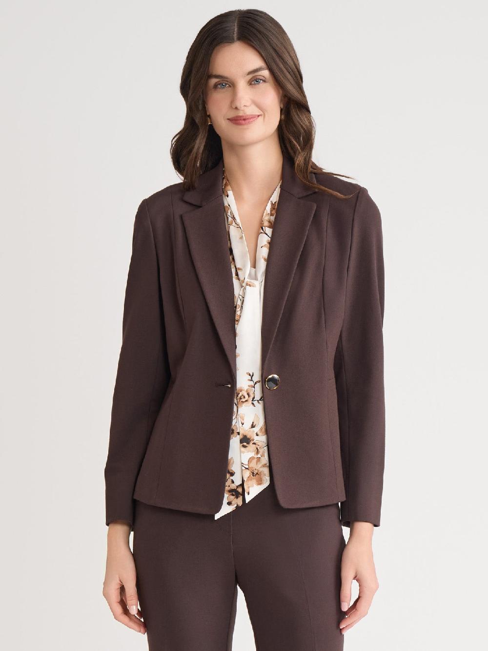 kasper One Button Jacket Iconic Stretch Crepe