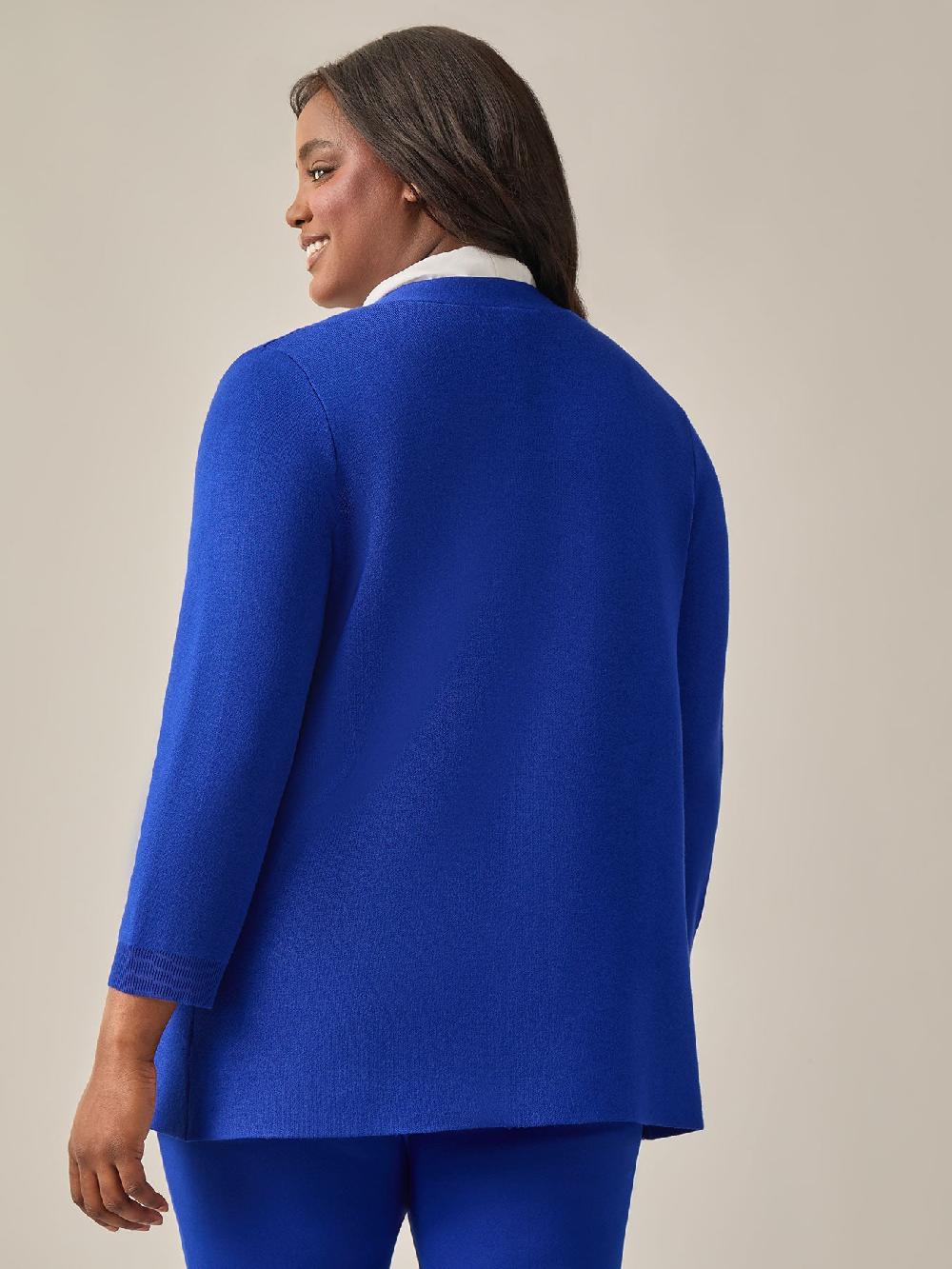 Kasper Open Front Cardigan Royal Signature
